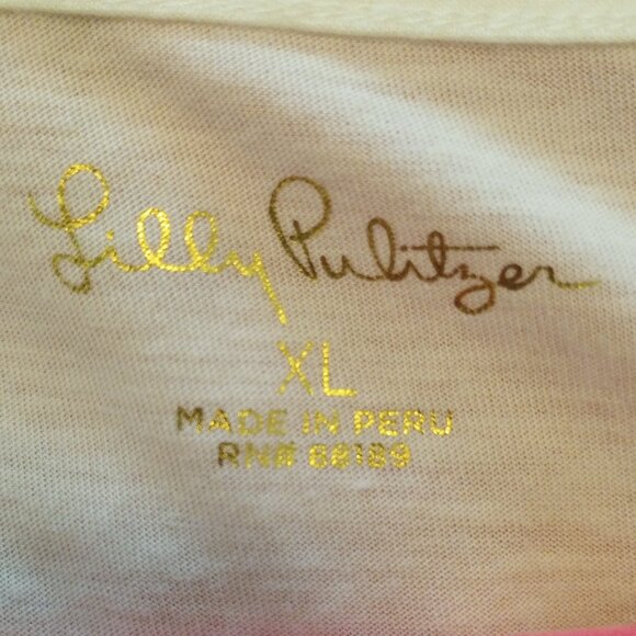 Lilly Pulitzer Ruffled V-neck Side Wrap Knit Top White sz XL - Picture 3 of 4